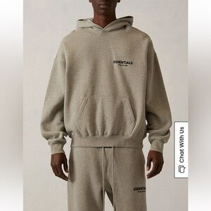 NWT ESSENTIALS dark oatmeal Large sweatshirt